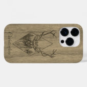 Herten - gegraveerd hout - houten Case-Mate iPhone case (Achterkant (horizontaal))