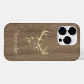Herten - gegraveerd hout - houten Case-Mate iPhone case (Achterkant (horizontaal))