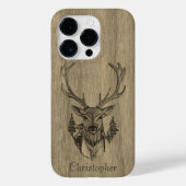 Herten - gegraveerd hout - houten Case-Mate iPhone case (Achterkant)