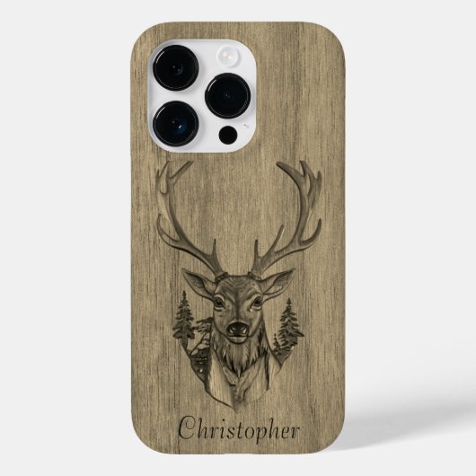 Herten - gegraveerd hout - houten Case-Mate iPhone case (Achterkant)