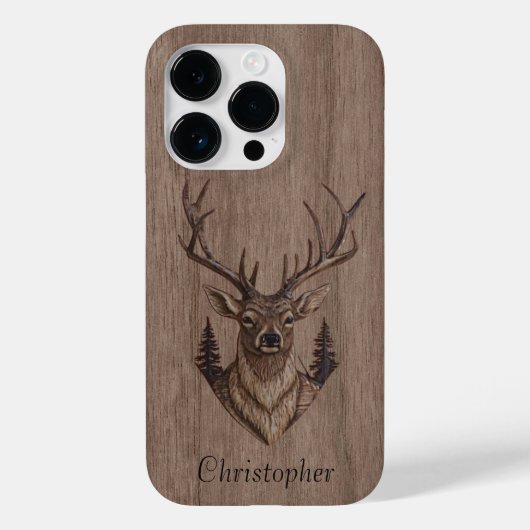 Herten - gegraveerd hout - houten Case-Mate iPhone case (Achterkant)