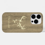 Herten - gegraveerd hout - houten Case-Mate iPhone case (Achterkant (horizontaal))
