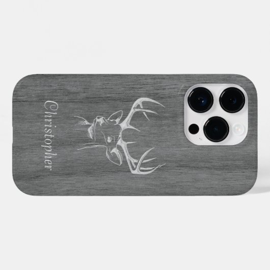 Herten - gegraveerd hout - houten Case-Mate iPhone case (Achterkant (horizontaal))