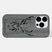 Herten - gegraveerd hout - houten Case-Mate iPhone case (Achterkant (horizontaal))