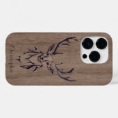 Herten - gegraveerd hout - houten Case-Mate iPhone case (Achterkant (horizontaal))