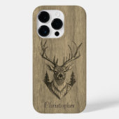 Herten - gegraveerd hout - houten Case-Mate iPhone case (Achterkant)