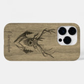 Herten - gegraveerd hout - houten Case-Mate iPhone case (Achterkant (horizontaal))
