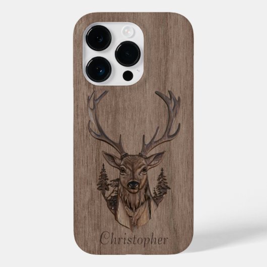 Herten - gegraveerd hout - houten Case-Mate iPhone case (Achterkant)