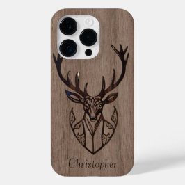 Herten - gegraveerd hout - houten Case-Mate iPhone 14 pro hoesje