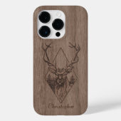 Herten - gegraveerd hout - houten Case-Mate iPhone case (Achterkant)
