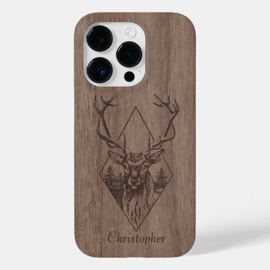 Herten - gegraveerd hout - houten Case-Mate iPhone case (Achterkant)