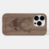Herten - gegraveerd hout - houten Case-Mate iPhone case (Achterkant (horizontaal))