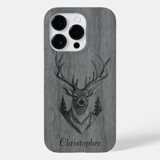 Herten - gegraveerd hout - houten Case-Mate iPhone case (Achterkant)