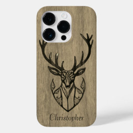 Herten - gegraveerd hout - houten Case-Mate iPhone 14 pro hoesje
