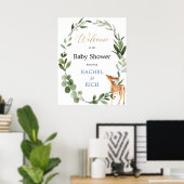Herten genderneutraal baby shower welkomstbord poster (Thuiskantoor)
