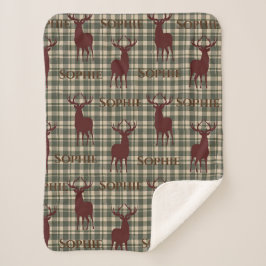 Herten gepersonaliseerde sherpa deken