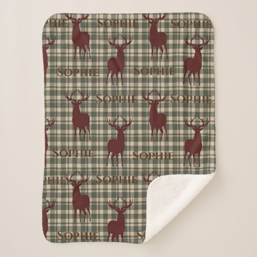 Herten gepersonaliseerde sherpa deken (Voorkant)