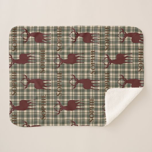 Herten gepersonaliseerde sherpa deken (Voorkant (horizontaal))