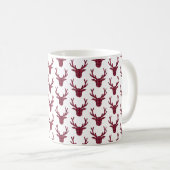 Herten geruit donkerrood bordeauxrood koffiemok (Voorkant rechts)