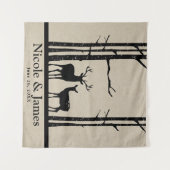 Herten Gewei Huwelijksachtergrond op Rustieke Stij Wandkleed (Voorkant (horizontaal))