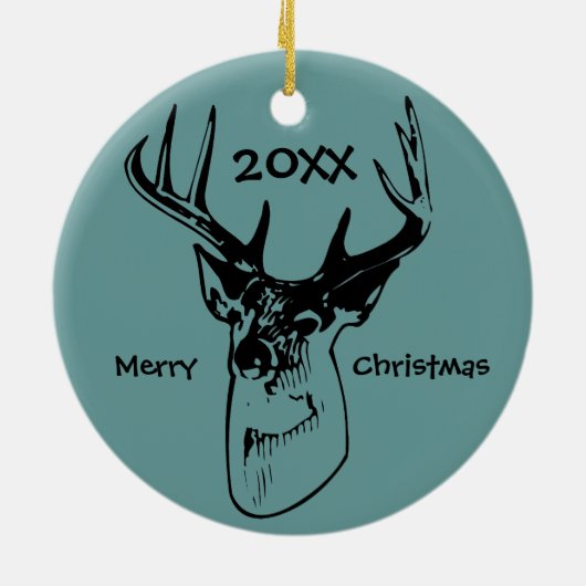 Herten gewei jager jacht kerst ornament (Achterkant)