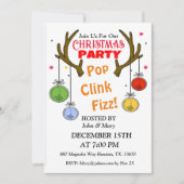 Herten gewei kerst uitnodiging (Voorkant)