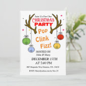 Herten gewei kerst uitnodiging (Staand voorkant)