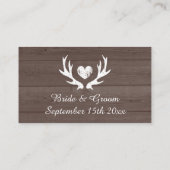 Herten gewei logo bruin rustiek hout aangepaste br informatiekaartje (Achterkant)