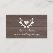 Herten gewei logo bruin rustiek hout aangepaste br informatiekaartje (Voorkant)