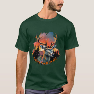 Herten: gewei raakt de lucht aan. t-shirt