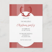 Herten gewei rustieke rode tartan briefkaart (Voorkant)