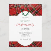 Herten gewei rustieke rode tartan patroon briefkaart (Voorkant)