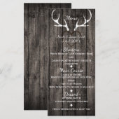 Herten Geweien & Gesneden Hart Trouwmenu Menu (Voorkant / Achterkant)