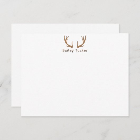 Herten Geweien Jacht Buitenman Jager Aangepast Notitiekaartje (Voorkant / Achterkant)