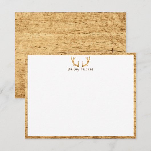Herten Geweien Landelijk Hout Jagen Jager Op Maat Notitiekaartje (Voorkant / Achterkant)