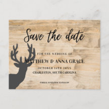 Herten Geweien van Licht Hout Save the date Trouwe