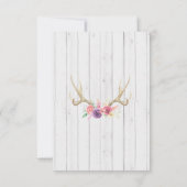 Herten Gezellige Trouwreceptie Kaarten Bloemen (Achterkant)