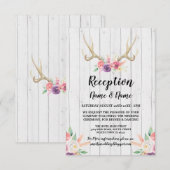 Herten Gezellige Trouwreceptie Kaarten Bloemen (Voorkant / Achterkant)