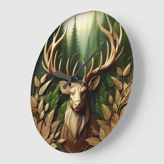 Herten grazen in bos grote klok (Hoek)