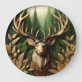 Herten grazen in bos grote klok (Voorkant)