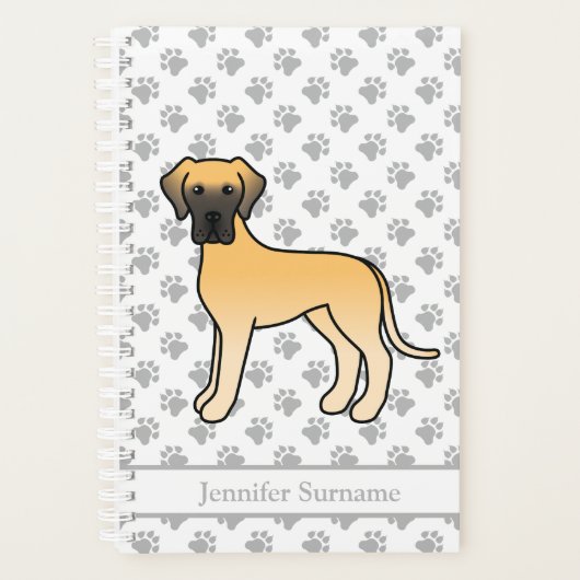 Herten Great Dane Lieve Tekening Hond & Tekst Planner (Voorkant)