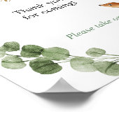 Herten groen goud baby shower gunsten teken poster (Hoek)