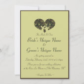Herten hart bruin en groen camo bruiloft kaart (Voorkant)