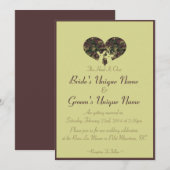 Herten Hart Camo Bruiloft Kaart (Voorkant / Achterkant)