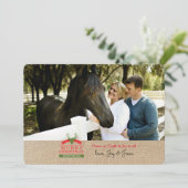 Herten Hoofd Label Foto Vakantie Kaart (Staand voorkant)