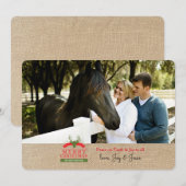 Herten Hoofd Label Foto Vakantie Kaart (Voorkant / Achterkant)