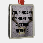 Herten Horns Jagen Custom Christmas Sjabloon Metalen Ornament (Rechts)