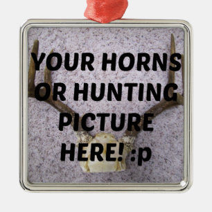 Herten Horns Jagen Custom Christmas Sjabloon Metalen Ornament