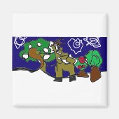 Herten houden van de winter magneet (Voorkant)