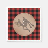 Herten houthakker geruite Baby showers servetten (Voorkant)